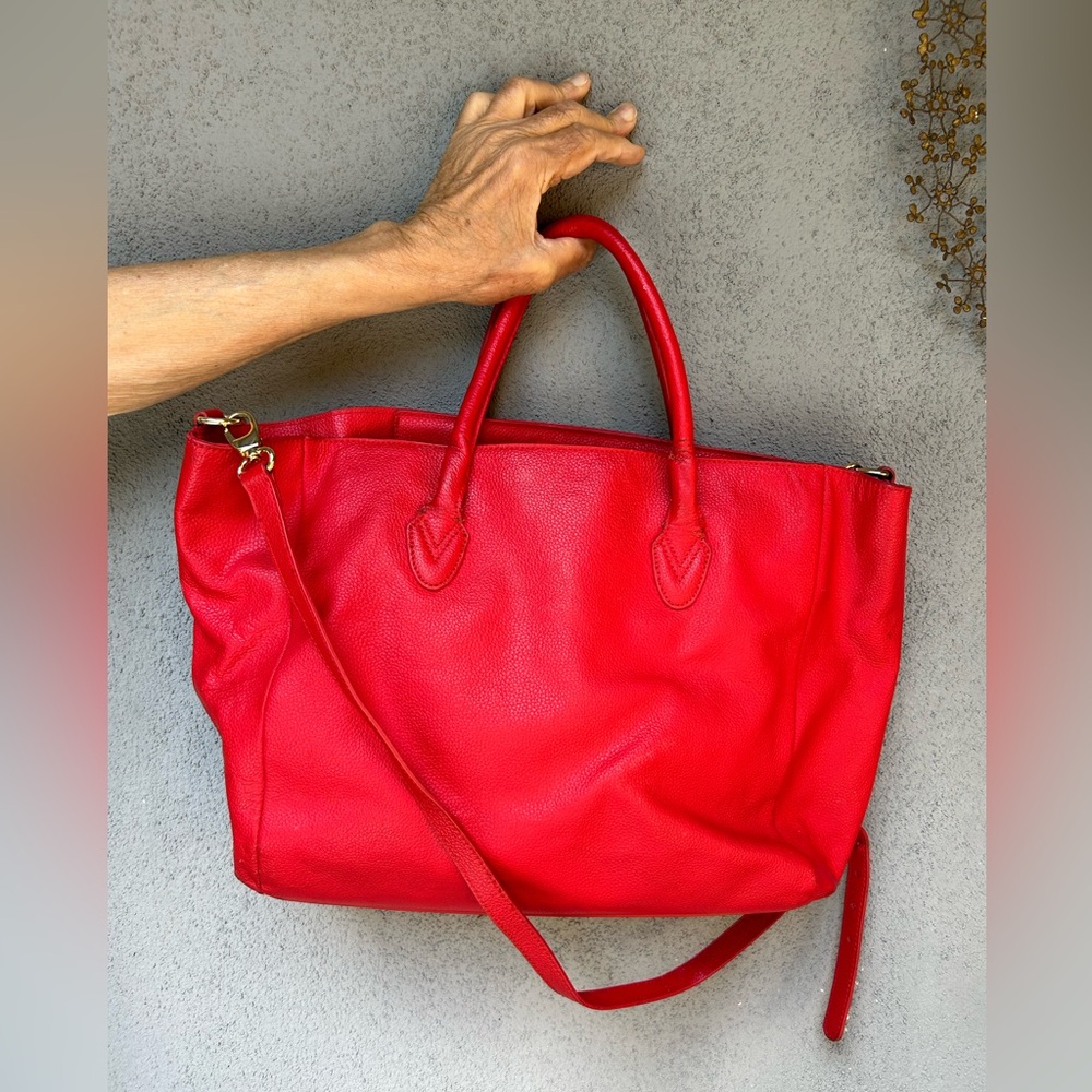 B-Low the Belt Red Tote Leather Bag